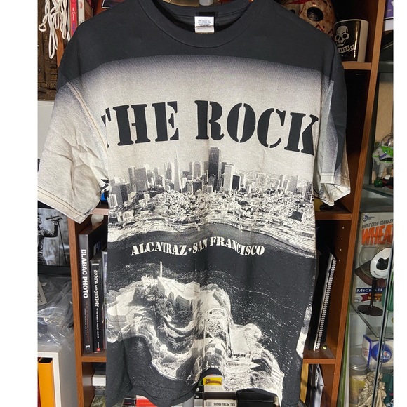 Super sick, Alcatraz “the rock” San Francisco double sided AOP tee shirt - Picture 1 of 3